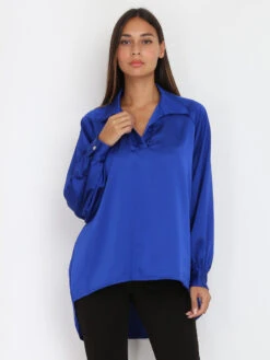 Blouse Oversize Asymétrique Satinée