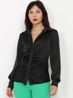 Chemise Satinée Froncée