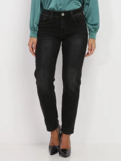 Jeans Légèrement Délavé Coupe Droite