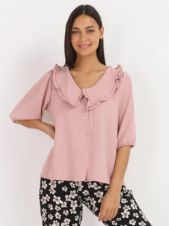 Chemisier Fluide à Col Claudine XL