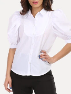 Chemisier à Manches Bouffantes