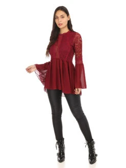 Blouse Fluide En Dentelle -Chemisier Gilet Soldes Boutique X13 2549 WIN 3