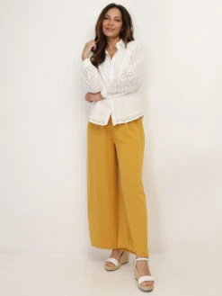 Chemise à Broderie Anglaise -Chemisier Gilet Soldes Boutique X16 01068 WHT 4