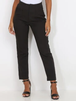 Pantalon Droit Plissé à La Taille