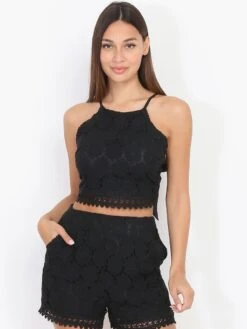 Crop Top En Dentelle à Nouer