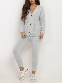 Ensemble Gilet Pantalon En Maille