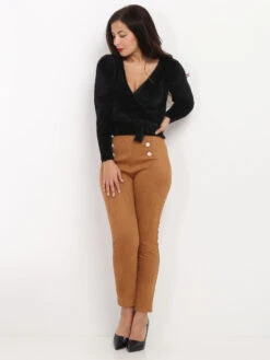 Gilet Cache Coeur Côtelé En Maille Duveteuse -Chemisier Gilet Soldes Boutique Z06 2221 BLK 3