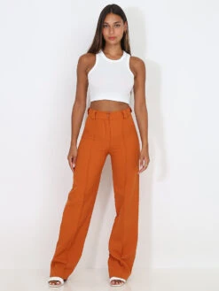 Pantalon à Taille Haute évasé -Chemisier Gilet Soldes Boutique Z07 10037 DKORG 3