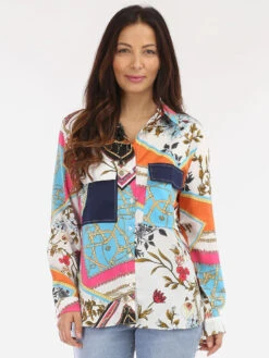 Chemisier Satiné à Fleurs