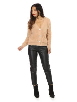 Gilet Duveteux à Boutons Strass -Chemisier Gilet Soldes Boutique Z16 PL6557 CML 3