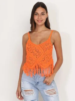 Top En Crochet à Franges