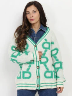 Gilet En Maille Oversize à Imprimés